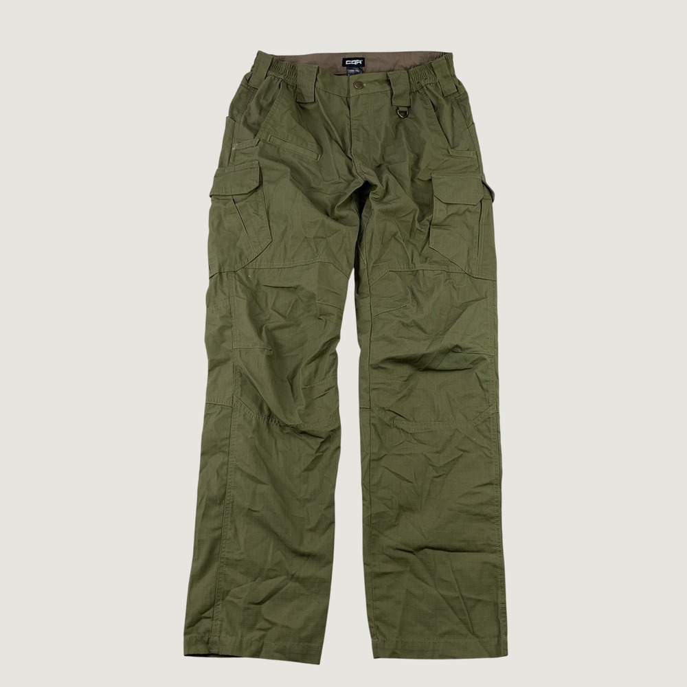 CQR Tactical Cargo Pants Mens 32x34 Green Water Resistant Ripstop Military Style